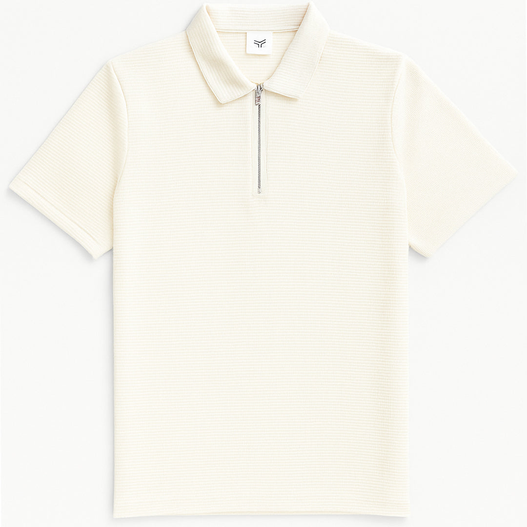 Premium Off-White Zipper Polo