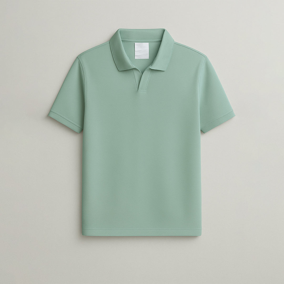 Menβs johnny collar Polo β Mint