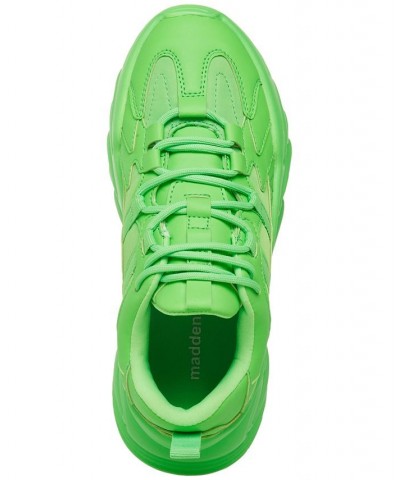 Women's Wave Lace-up Platform Sneakers Green $42.72 Shoes