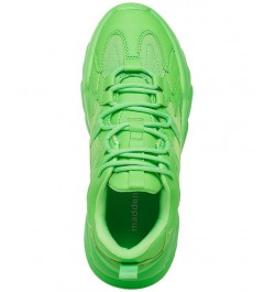 Women's Wave Lace-up Platform Sneakers Green $42.72 Shoes