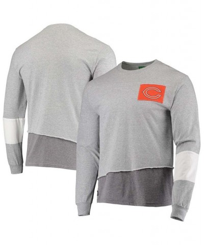 Men's Heathered Gray Chicago Bears Angle Long Sleeve T-shirt $33.79 T-Shirts