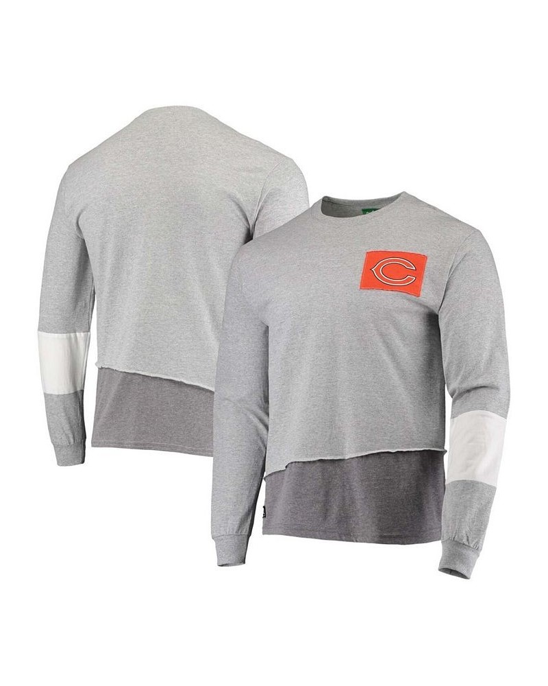 Men's Heathered Gray Chicago Bears Angle Long Sleeve T-shirt $33.79 T-Shirts