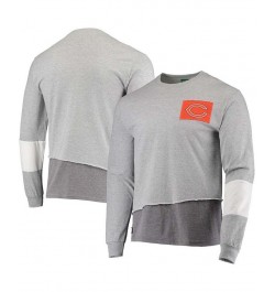 Men's Heathered Gray Chicago Bears Angle Long Sleeve T-shirt $33.79 T-Shirts