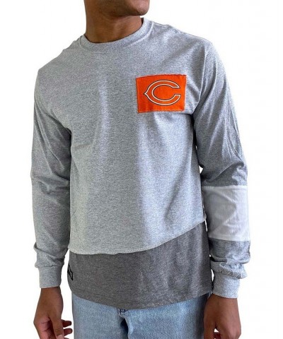 Men's Heathered Gray Chicago Bears Angle Long Sleeve T-shirt $33.79 T-Shirts