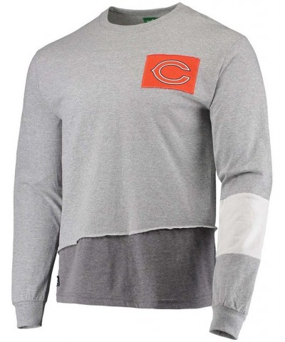 Men's Heathered Gray Chicago Bears Angle Long Sleeve T-shirt $33.79 T-Shirts