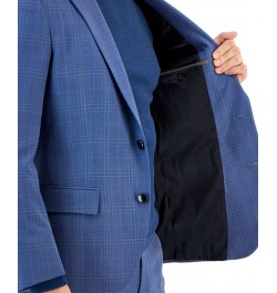 Boss Men's Slim-Fit Plaid Suplerflex Suit Jacket Blue $196.95 Suits