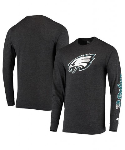 Men's Heathered Black Philadelphia Eagles Halftime Long Sleeve T-shirt $30.79 T-Shirts