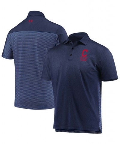 Men's Navy Cleveland Indians Novelty Performance Polo $32.25 Polo Shirts