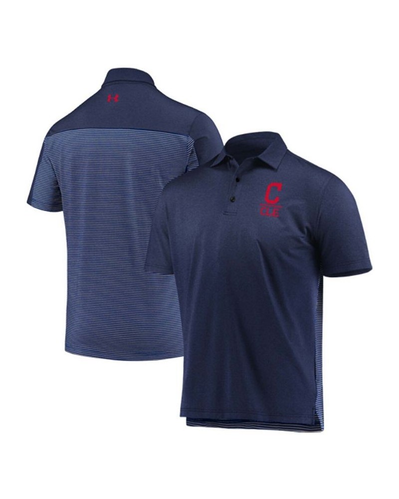 Men's Navy Cleveland Indians Novelty Performance Polo $32.25 Polo Shirts