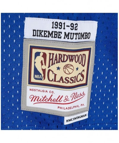 Men's Dikembe Mutombo Royal, Gold Denver Nuggets Hardwood Classics 1991-92 Split Swingman Jersey $59.45 Jersey