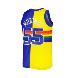 Men's Dikembe Mutombo Royal, Gold Denver Nuggets Hardwood Classics 1991-92 Split Swingman Jersey $59.45 Jersey