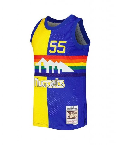 Men's Dikembe Mutombo Royal, Gold Denver Nuggets Hardwood Classics 1991-92 Split Swingman Jersey $59.45 Jersey