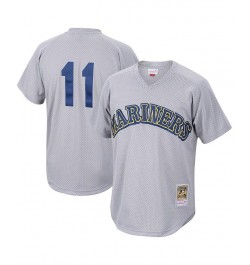 Men's Edgar Martinez Charcoal Seattle Mariners Cooperstown Collection Mesh Batting Practice Jersey $45.00 Jersey