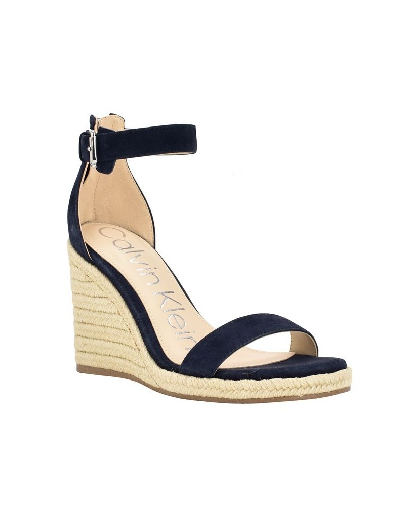 Women's Noshela Espadrille Wedge Dress Sandals Blue $42.84 Shoes