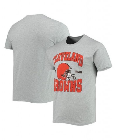 Men's Heathered Gray Cleveland Browns Helmet T-shirt $21.15 T-Shirts