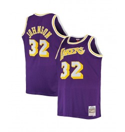 Men's Magic Johnson Purple Los Angeles Lakers Big and Tall 1984-85 Hardwood Classics Swingman Jersey $48.30 Jersey