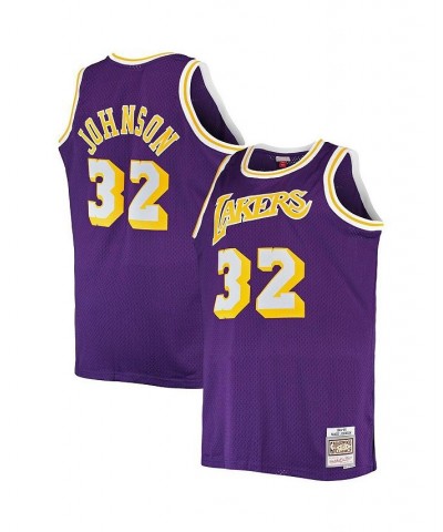 Men's Magic Johnson Purple Los Angeles Lakers Big and Tall 1984-85 Hardwood Classics Swingman Jersey $48.30 Jersey