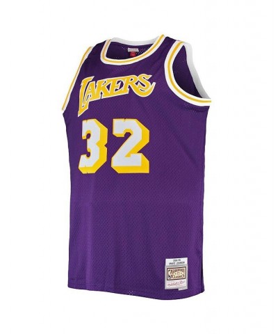 Men's Magic Johnson Purple Los Angeles Lakers Big and Tall 1984-85 Hardwood Classics Swingman Jersey $48.30 Jersey