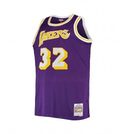 Men's Magic Johnson Purple Los Angeles Lakers Big and Tall 1984-85 Hardwood Classics Swingman Jersey $48.30 Jersey