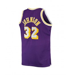 Men's Magic Johnson Purple Los Angeles Lakers Big and Tall 1984-85 Hardwood Classics Swingman Jersey $48.30 Jersey