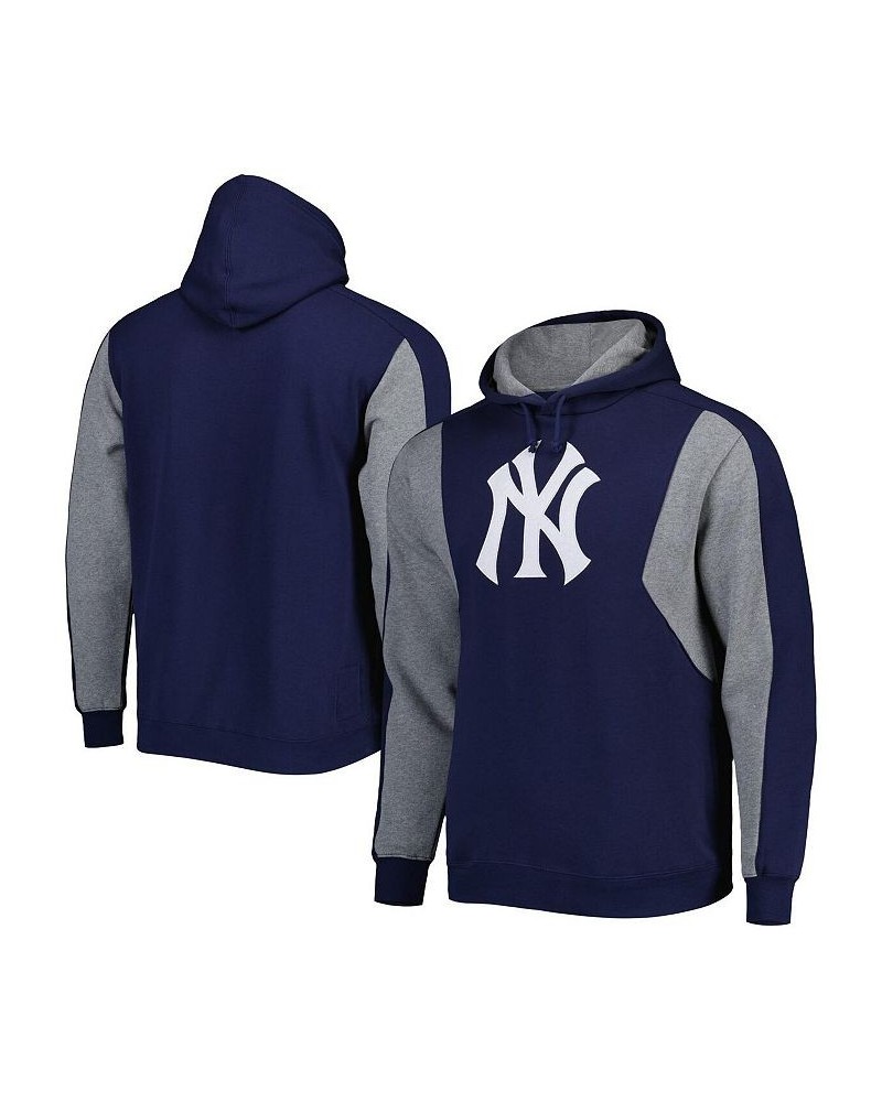 Men's Navy, Gray New York Yankees Colorblocked Fleece Pullover Hoodie $41.80 Sweatshirt