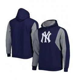 Men's Navy, Gray New York Yankees Colorblocked Fleece Pullover Hoodie $41.80 Sweatshirt