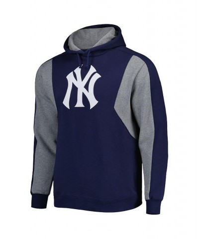 Men's Navy, Gray New York Yankees Colorblocked Fleece Pullover Hoodie $41.80 Sweatshirt