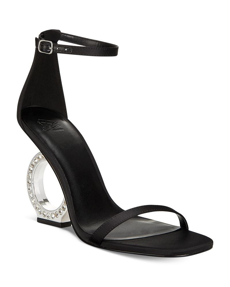 Women's Eyen Architectural Heel Dress Sandals Black $85.10 Shoes