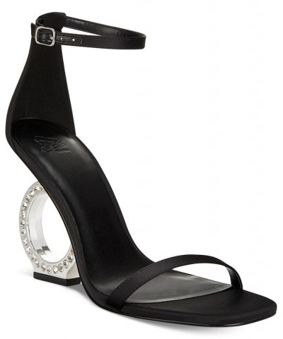 Women's Eyen Architectural Heel Dress Sandals Black $85.10 Shoes