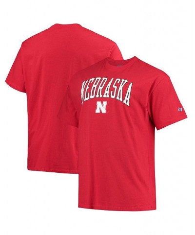 Men's Scarlet Nebraska Huskers Big and Tall Arch Over Wordmark T-shirt $23.59 T-Shirts