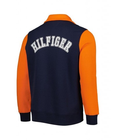 Men's Navy, Orange Chicago Bears Aiden Quarter-Zip Top $42.00 Sweatshirt