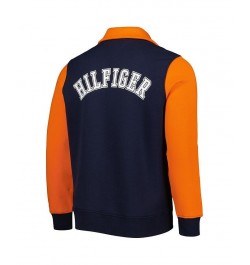 Men's Navy, Orange Chicago Bears Aiden Quarter-Zip Top $42.00 Sweatshirt