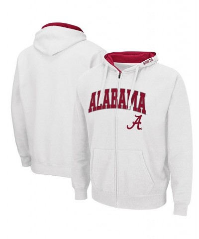 Men's White Alabama Crimson Tide Arch and Logo 3.0 Full-Zip Hoodie $26.40 Sweatshirt