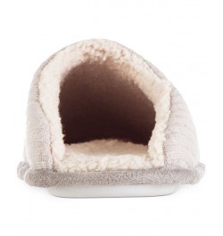 Sherpa-Lined Knit Slippers Gray $12.10 Shoes