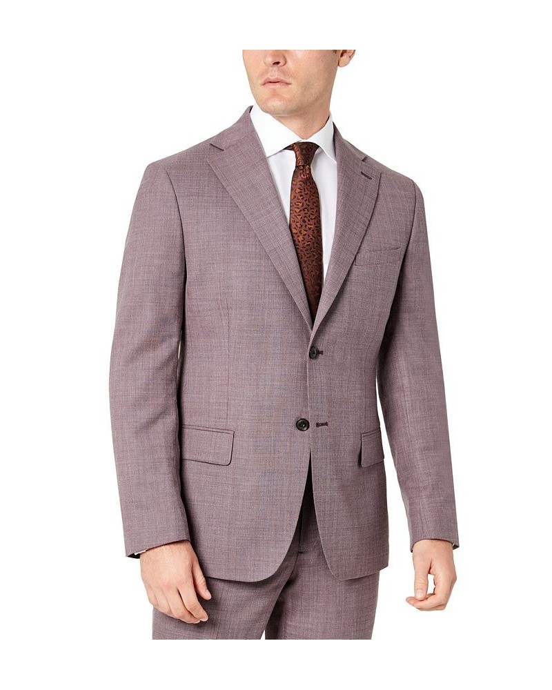 Men's Slim-Fit Berry Solid Wool Suit Purple $195.75 Suits