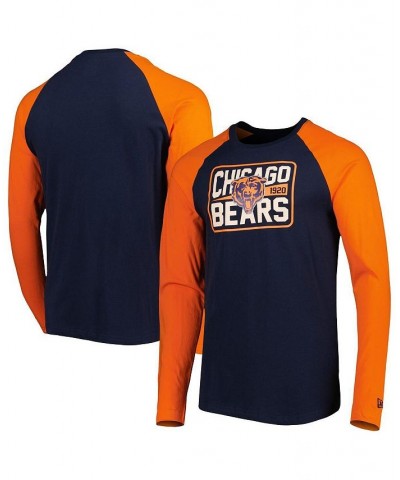 Men's Navy Chicago Bears Current Raglan Long Sleeve T-shirt $28.99 T-Shirts