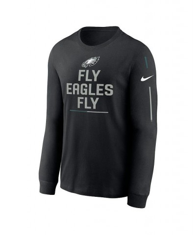 Men's Black Philadelphia Eagles Team Slogan Long Sleeve T-shirt $24.20 T-Shirts