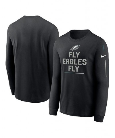 Men's Black Philadelphia Eagles Team Slogan Long Sleeve T-shirt $24.20 T-Shirts