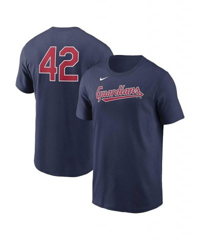 Men's Navy Cleveland Guardians Jackie Robinson Day Team 42 T-shirt $21.19 T-Shirts