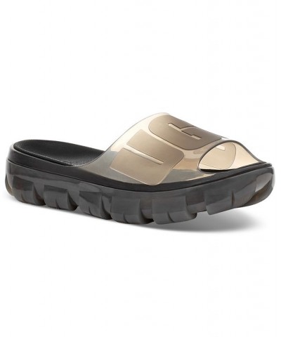 Women's Jella Clear Slide Sandals Black $43.00 Shoes