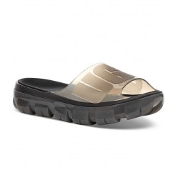 Women's Jella Clear Slide Sandals Black $43.00 Shoes