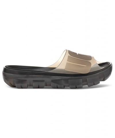 Women's Jella Clear Slide Sandals Black $43.00 Shoes