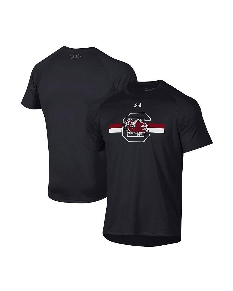 Men's Black South Carolina Gamecocks Logo Stripe Performance Raglan T-shirt $32.99 T-Shirts