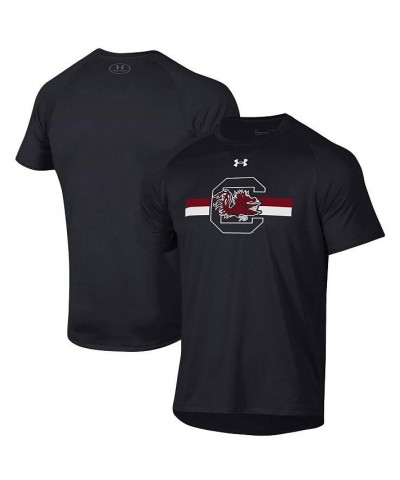 Men's Black South Carolina Gamecocks Logo Stripe Performance Raglan T-shirt $32.99 T-Shirts