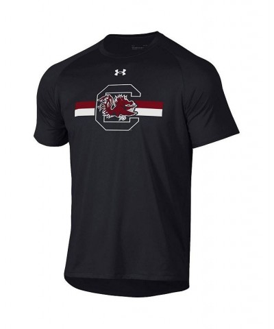 Men's Black South Carolina Gamecocks Logo Stripe Performance Raglan T-shirt $32.99 T-Shirts