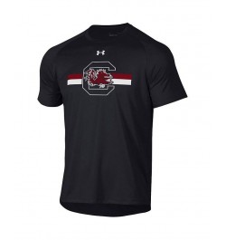 Men's Black South Carolina Gamecocks Logo Stripe Performance Raglan T-shirt $32.99 T-Shirts