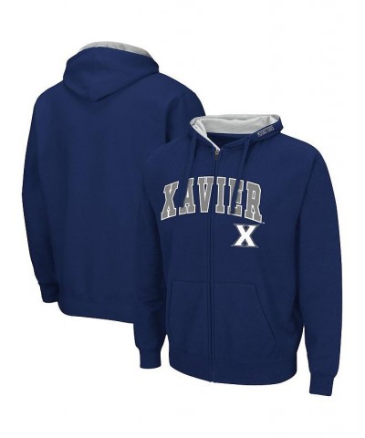 Men's Navy Xavier Musketeers Arch & Logo 3.0 Full-Zip Hoodie $27.00 Sweatshirt