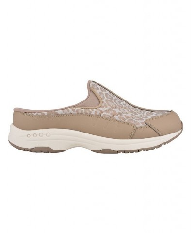 Women's Traveltime Round Toe Casual Slip-on Mules Brown $33.97 Shoes