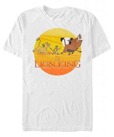 Disney Men's Lion King Sunset Geometric Pride Short Sleeve T-Shirt White $19.94 T-Shirts