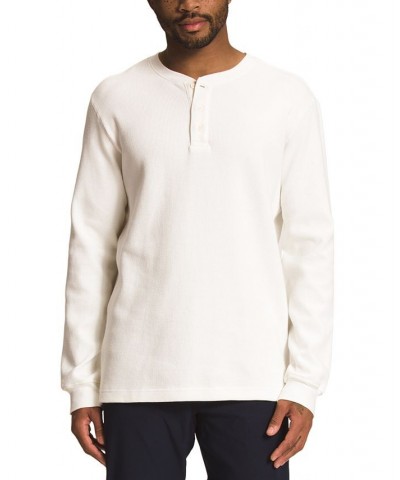 Men's Waffle Henley Shirt White $20.68 Sweatshirt